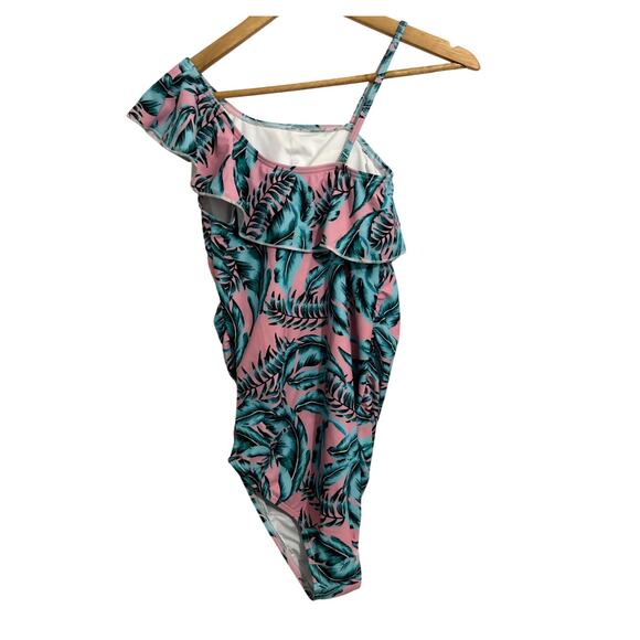 NWT Summer Mae's Maternity One Shoulder Flounce One Piece Bathing Suit Small - Picture 11 of 13